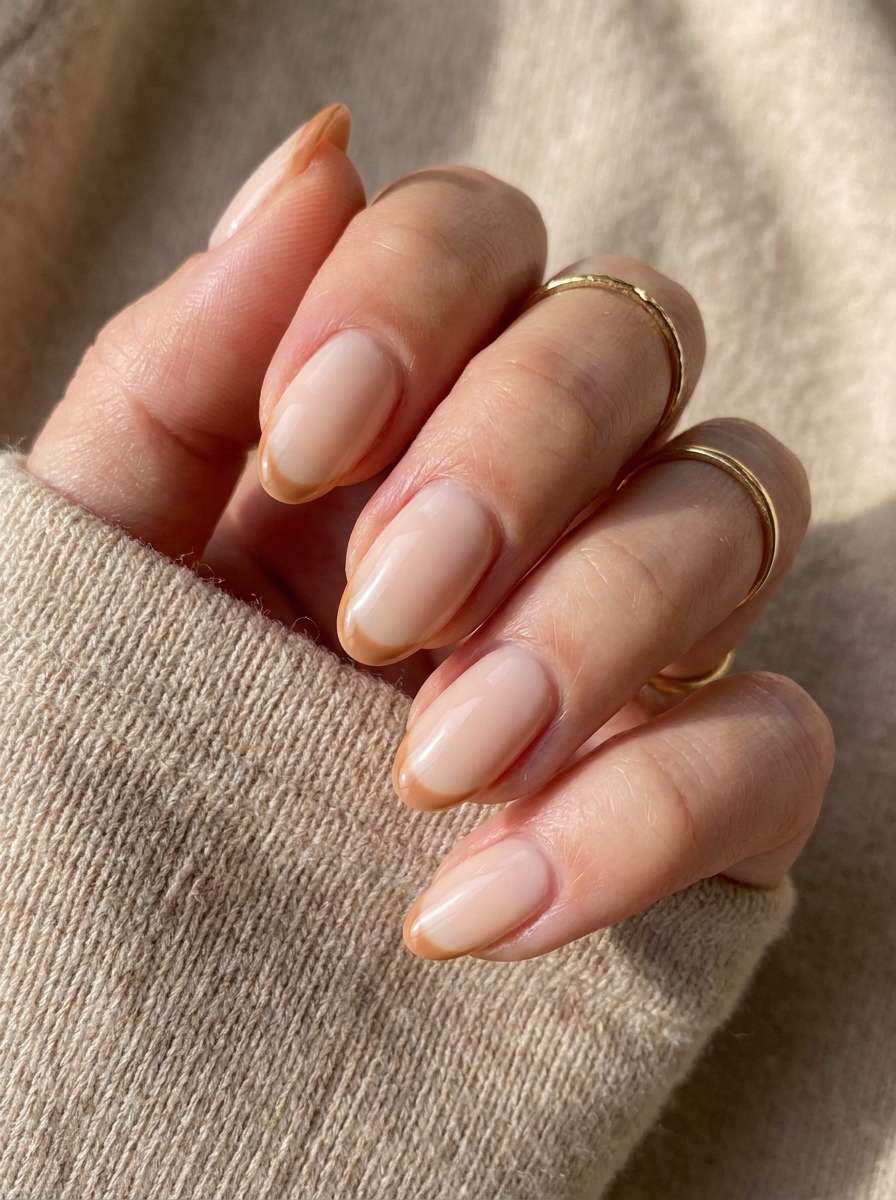 Caramel French Tips als elegante French-Maniküre für den Herbst 2026
